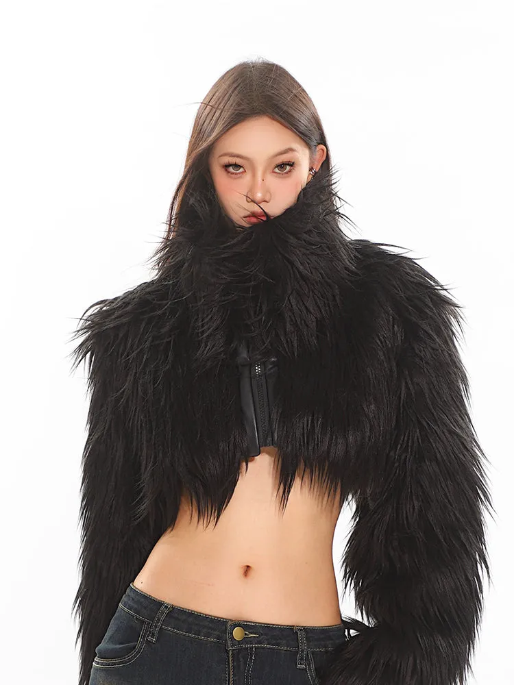 【24s Nov.】Faux Fur Stand Collar Coat