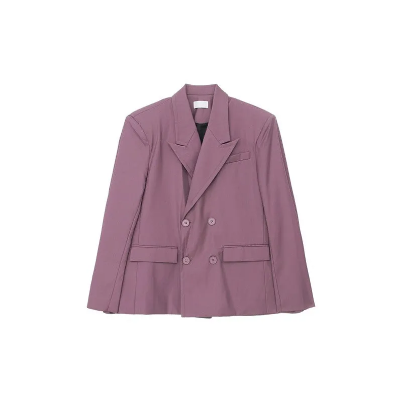 【24s Oct.】Loose Fit Purple Blazer Set