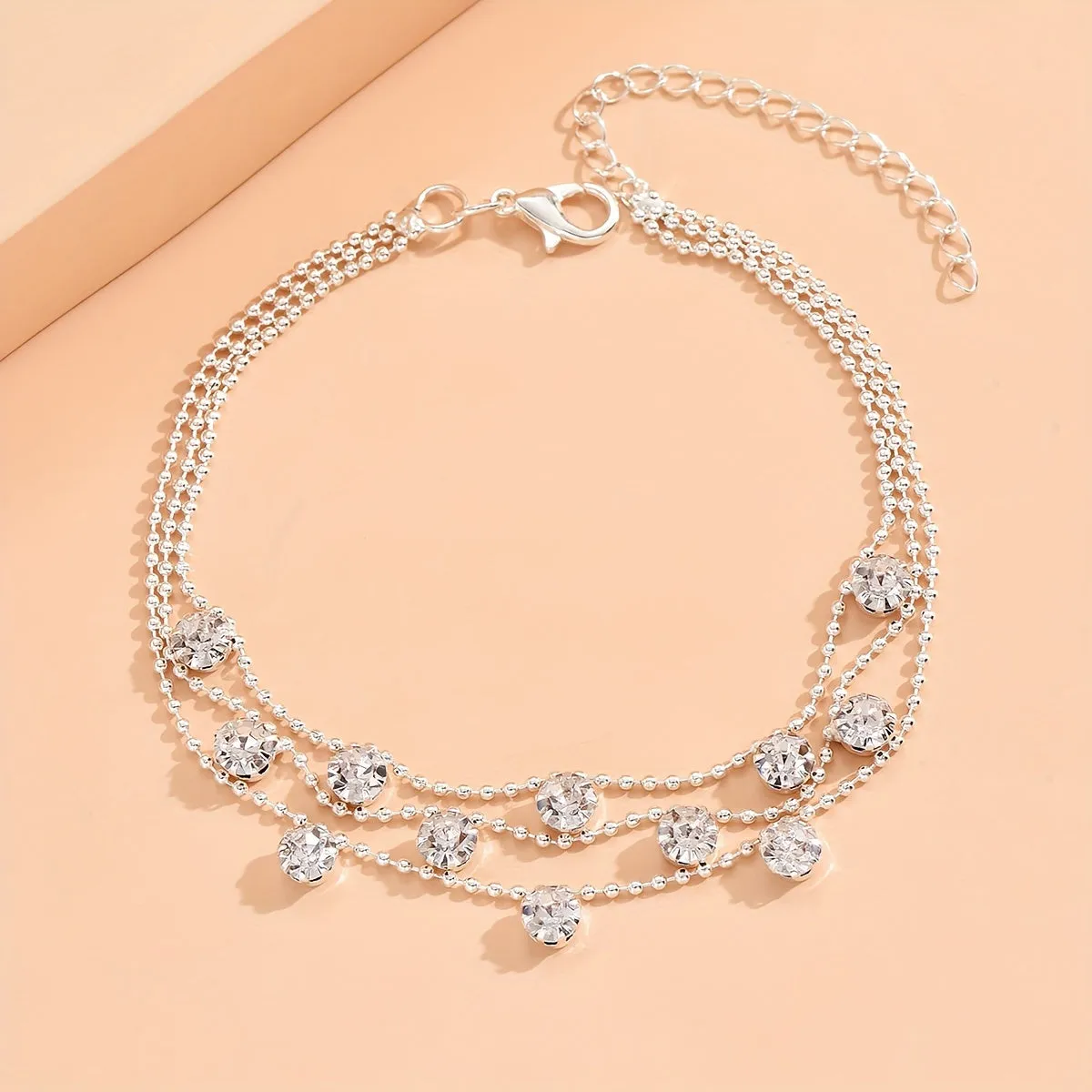 Adjustable Copper Chain Anklet with Luxurious Faux Pearls