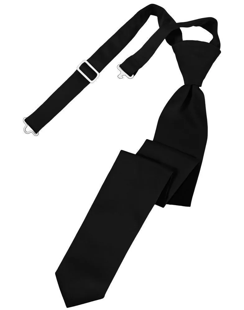 Black Luxury Satin Skinny Necktie