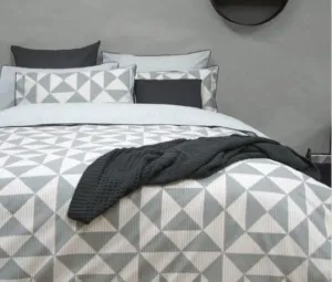 Blaine Silver Quilt Cover Set by Ardor