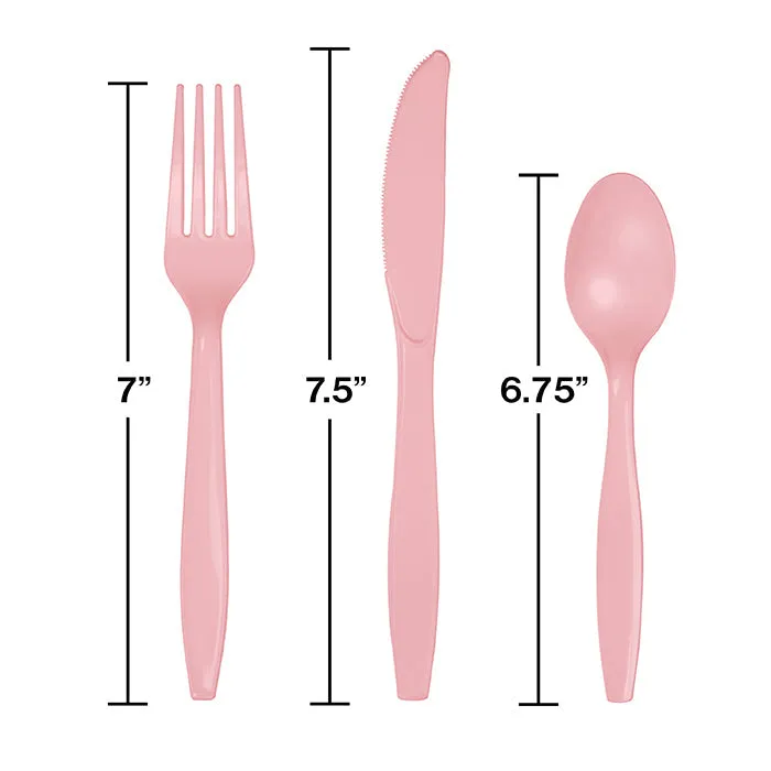 Bulk Classic Pink Value Friendly Assorted Plastic Cutlery (216 per Case)