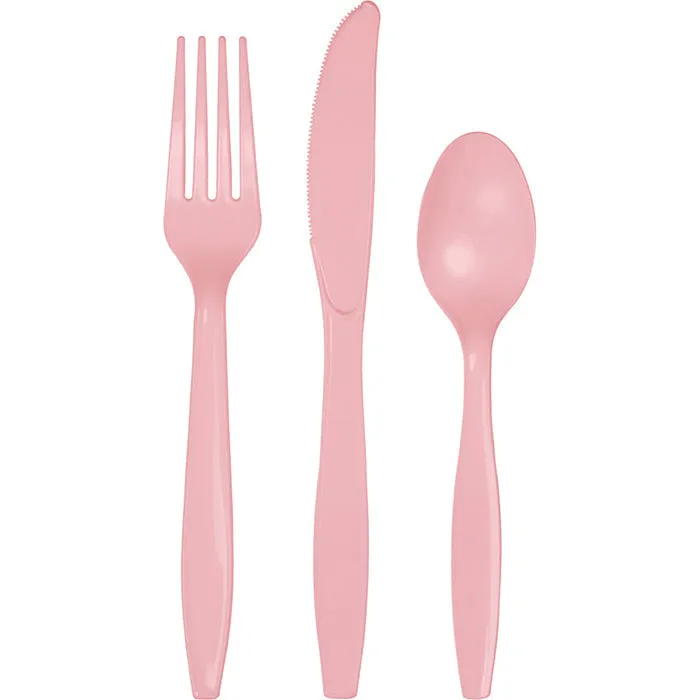 Bulk Classic Pink Value Friendly Assorted Plastic Cutlery (216 per Case)