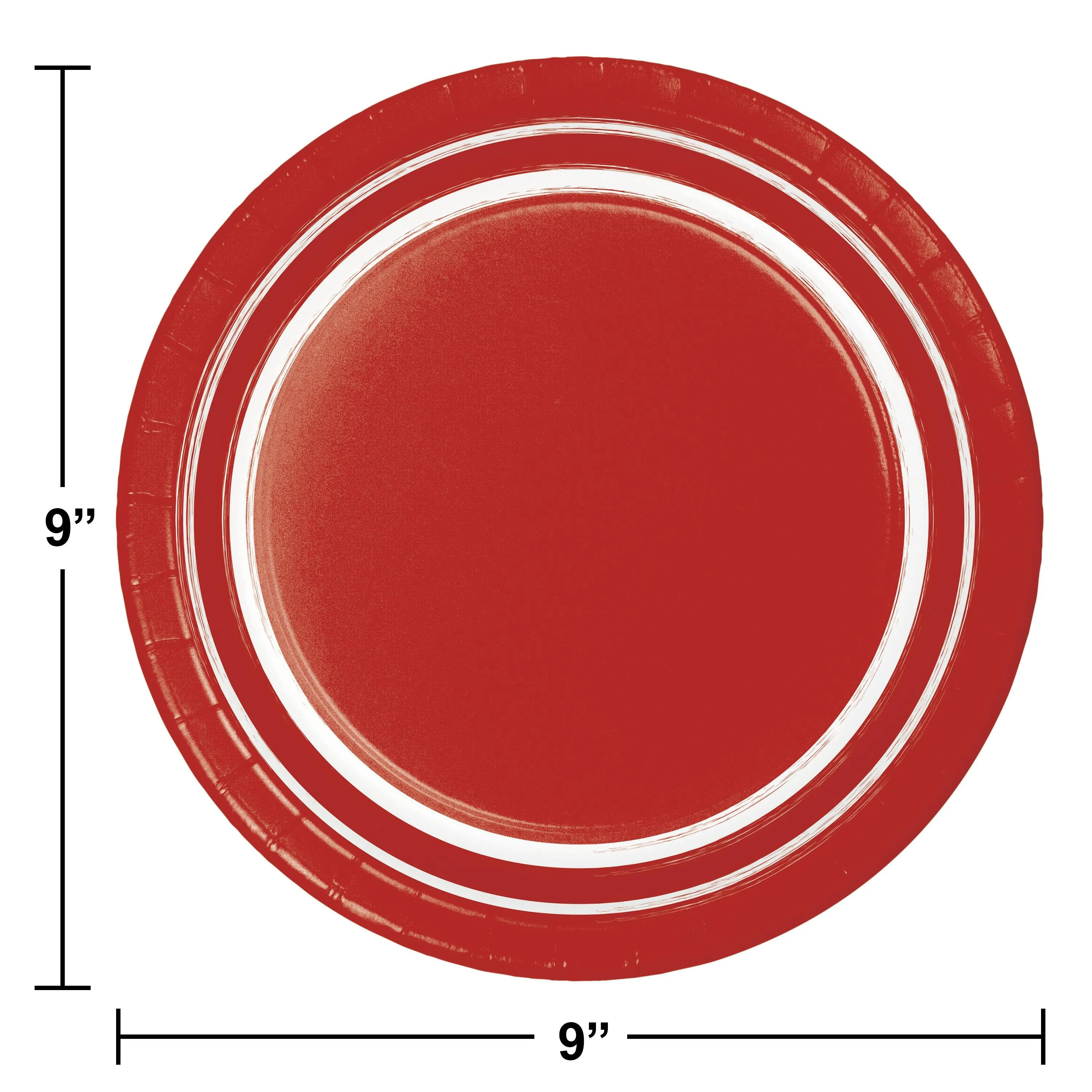 Bulk Classic Red 10ct Sturdy Style 8.75 Inch Paper Dinner Plate (120 per Case)