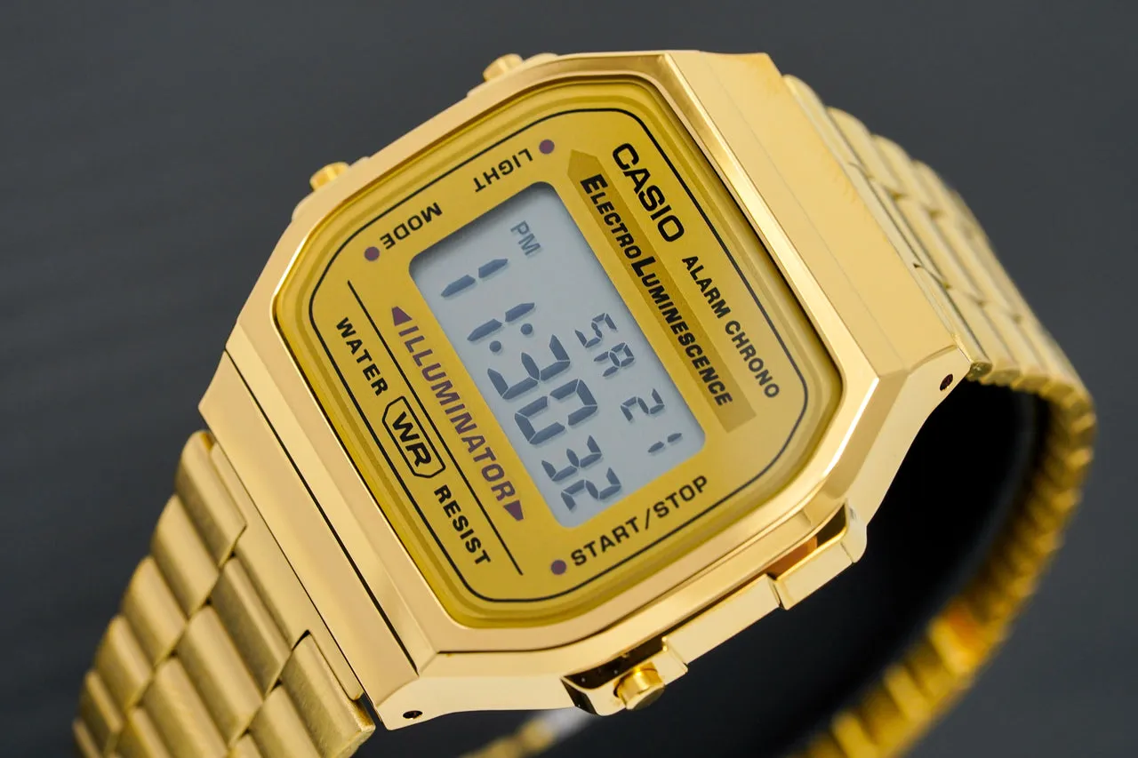 Casio General Vintage Gold Digital Watch – A168WG-9WDF