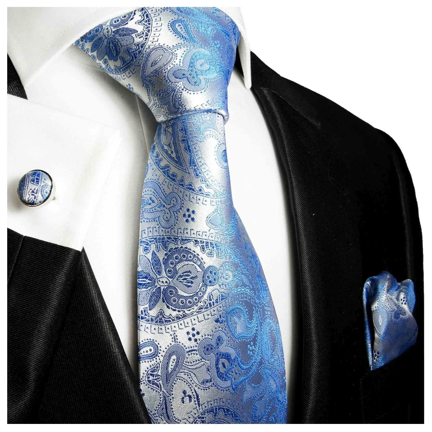 Classic Blue Paisley Silk Men's Slim Tie