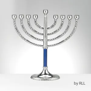 Classic Menorah Blue Accents