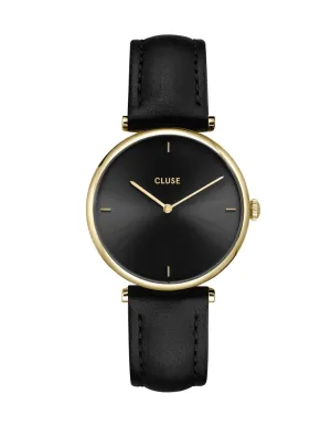 CLUSE Triomphe- Gold/ Black Leather