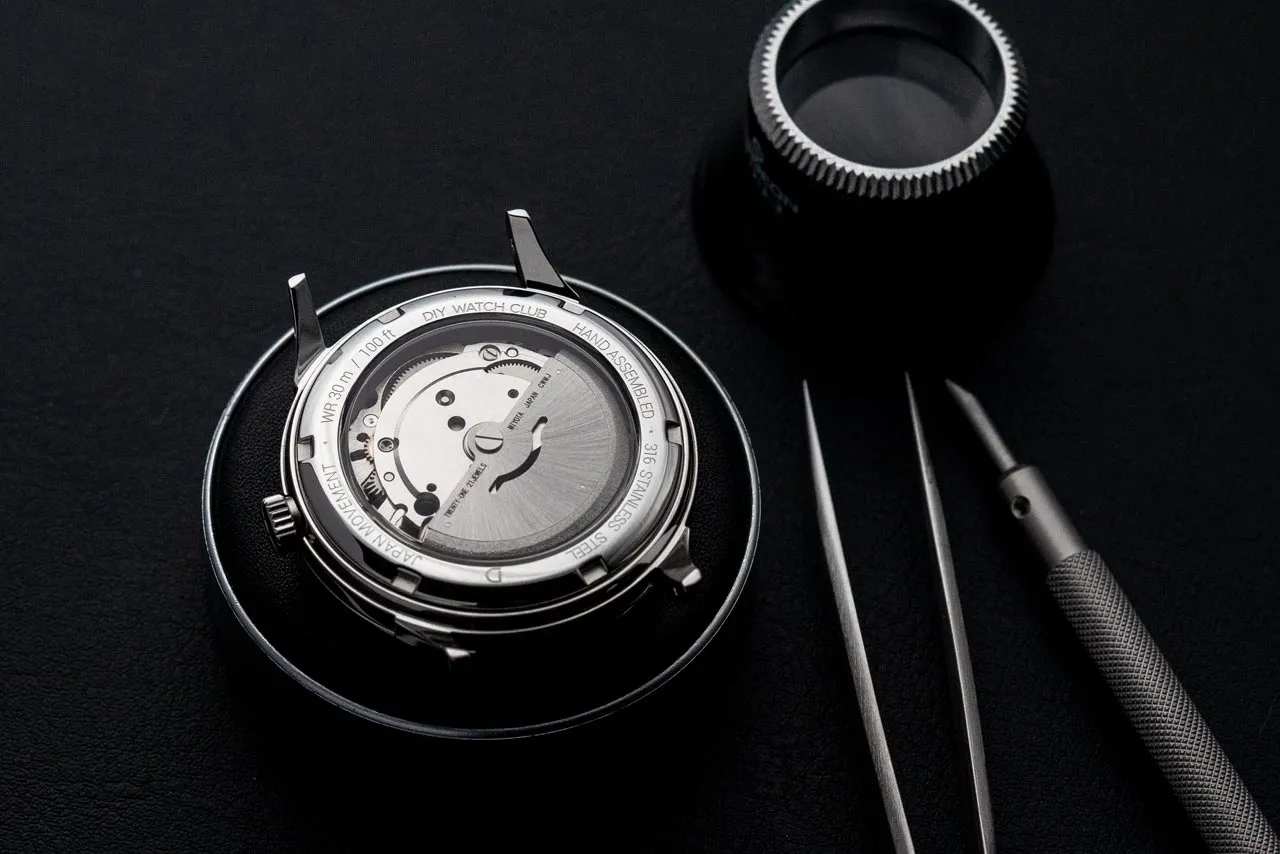 DIY Watchmaking Kit | 38.5mm Mosel with Date - Blue Vintage Dress Watch w/ Miyota 8215 or 8315