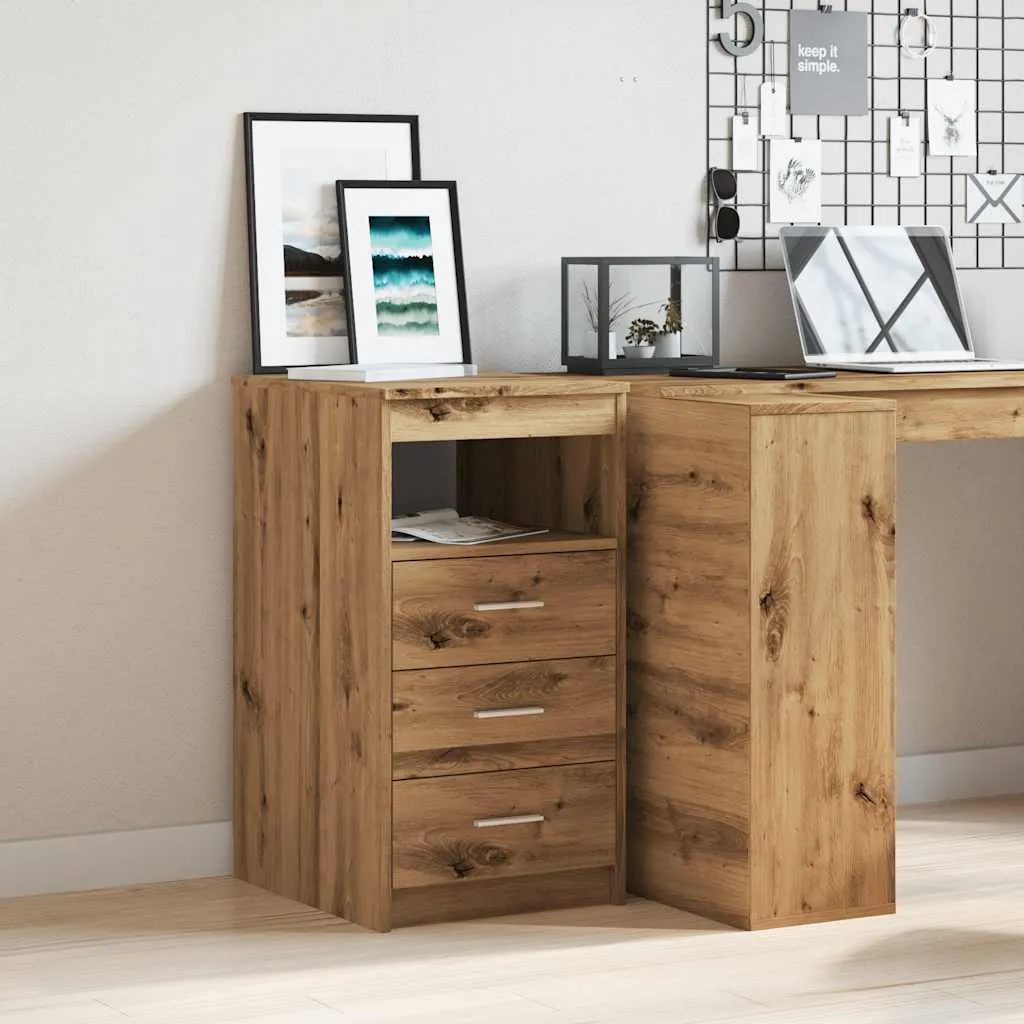 Drawer Cabinet Artisan Oak 40x50x76 cm Engineered Wood