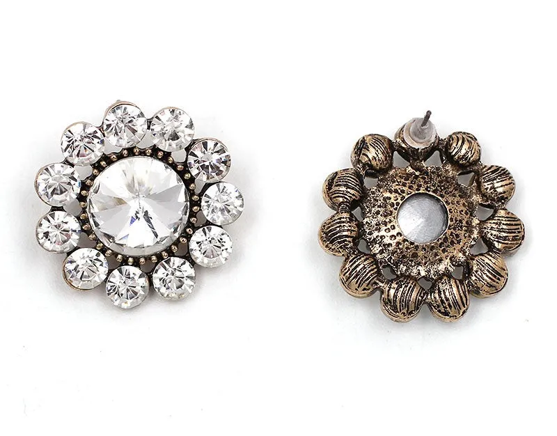 Flower Shape Crystal Party Stud Earring