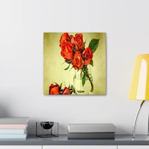 GADGETS WRAP Canvas Gallery Wrap Framed for Home Office Studio Living Room Decoration (10x10inch) - Beautiful Roses