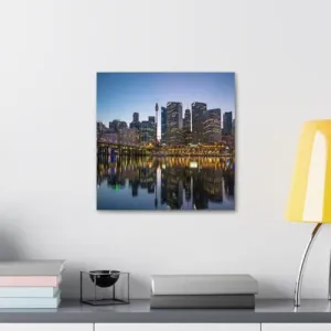 GADGETS WRAP Canvas Gallery Wrap Framed for Home Office Studio Living Room Decoration (10x10inch) - Darling Harbour