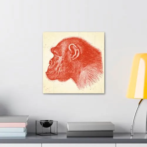 GADGETS WRAP Canvas Gallery Wrap Framed for Home Office Studio Living Room Decoration (10x10inch) - Profile Of A Chimpanzee