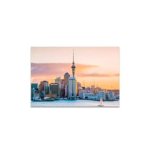 GADGETS WRAP Canvas Gallery Wrap Framed for Home Office Studio Living Room Decoration (14x11inch) - Auckland City