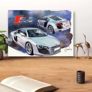 GADGETS WRAP Canvas Gallery Wrap Framed for Home Office Studio Living Room Decoration (14x11inch) - Audi R8