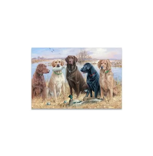 GADGETS WRAP Canvas Gallery Wrap Framed for Home Office Studio Living Room Decoration (14x11inch) - Dogs Duck Painting