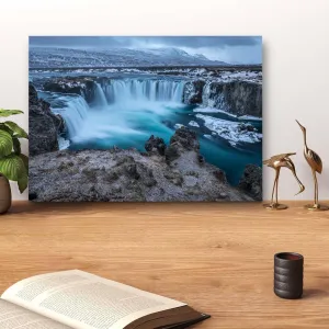 GADGETS WRAP Canvas Gallery Wrap Framed for Home Office Studio Living Room Decoration (14x11inch) - Huge Waterfall Scenery Photograph