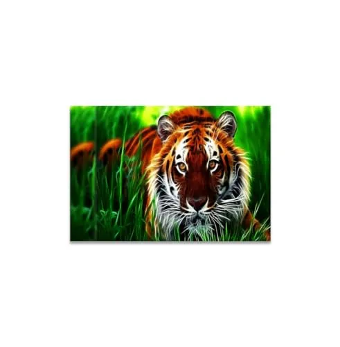 GADGETS WRAP Canvas Gallery Wrap Framed for Home Office Studio Living Room Decoration (14x11inch) - Lightning Tiger