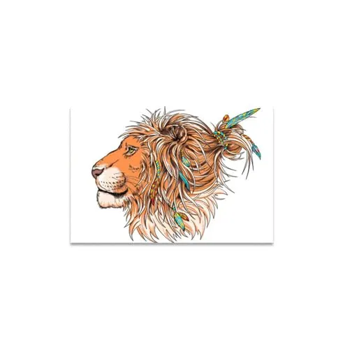 GADGETS WRAP Canvas Gallery Wrap Framed for Home Office Studio Living Room Decoration (14x11inch) - Lion Portrait