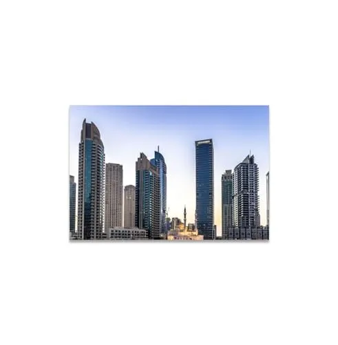 GADGETS WRAP Canvas Gallery Wrap Framed for Home Office Studio Living Room Decoration (14x11inch) - Luxury Dubai Marina