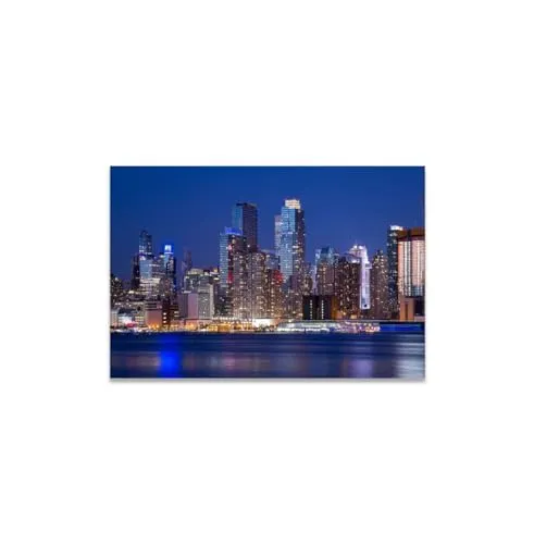 GADGETS WRAP Canvas Gallery Wrap Framed for Home Office Studio Living Room Decoration (14x11inch) - Manhattan, Cityscape