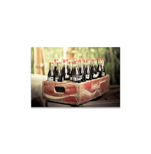 GADGETS WRAP Canvas Gallery Wrap Framed for Home Office Studio Living Room Decoration (14x11inch) - Old Coca Cola Bottles