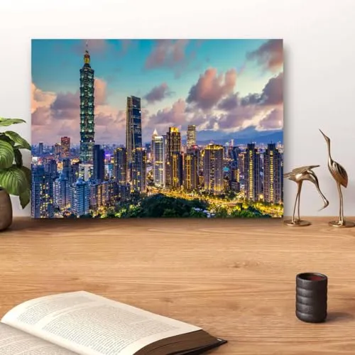 GADGETS WRAP Canvas Gallery Wrap Framed for Home Office Studio Living Room Decoration (14x11inch) - Taiwan City