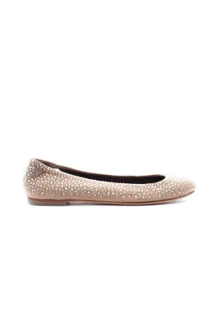 Giuseppe Zanotti Crystal Embellished Suede Ballet Flats