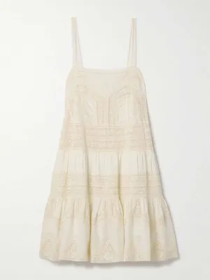 Halliday cotton-voile and lace mini dress