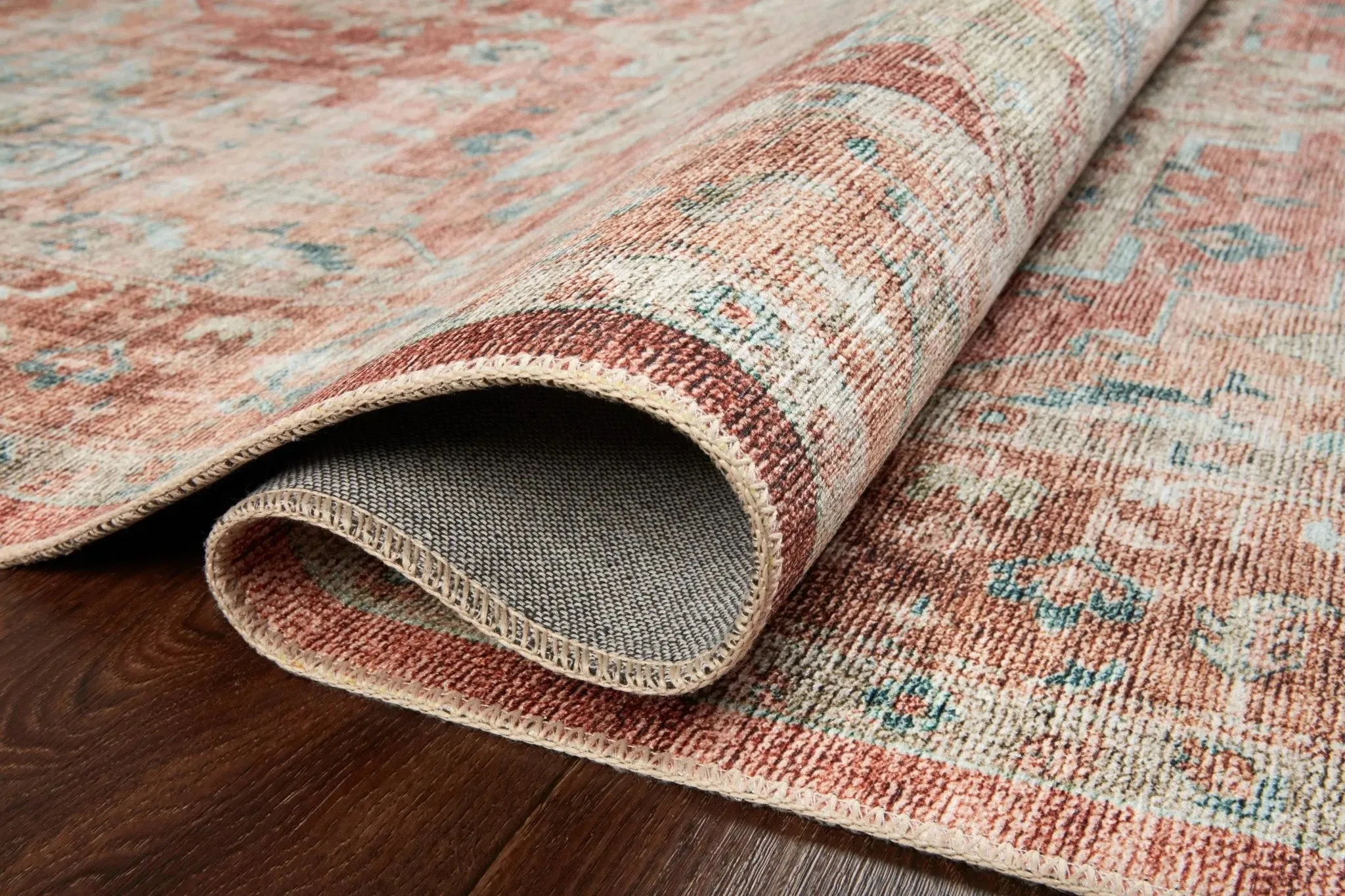 Heidi HEI-01 Terracotta/Aqua Rug