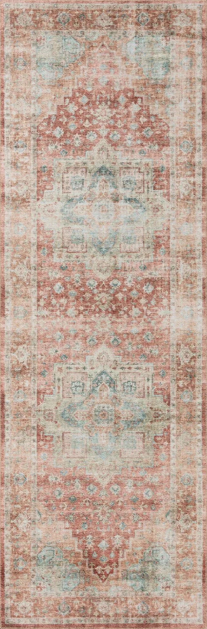 Heidi HEI-01 Terracotta/Aqua Rug