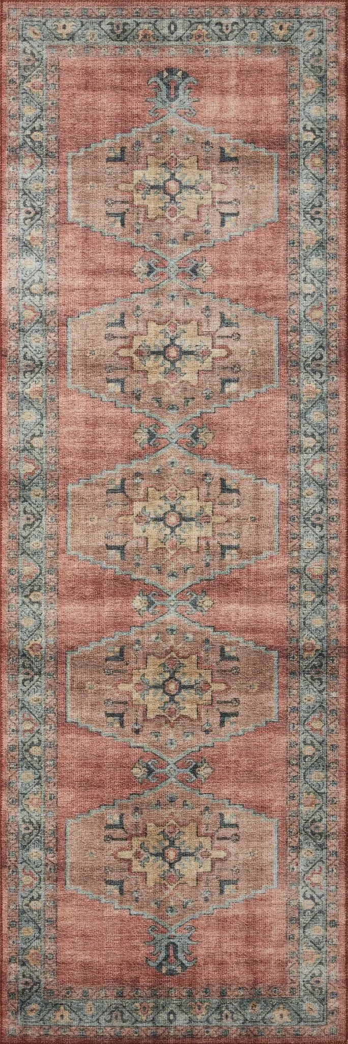 Heidi HEI-05 Spice/Aqua Rug