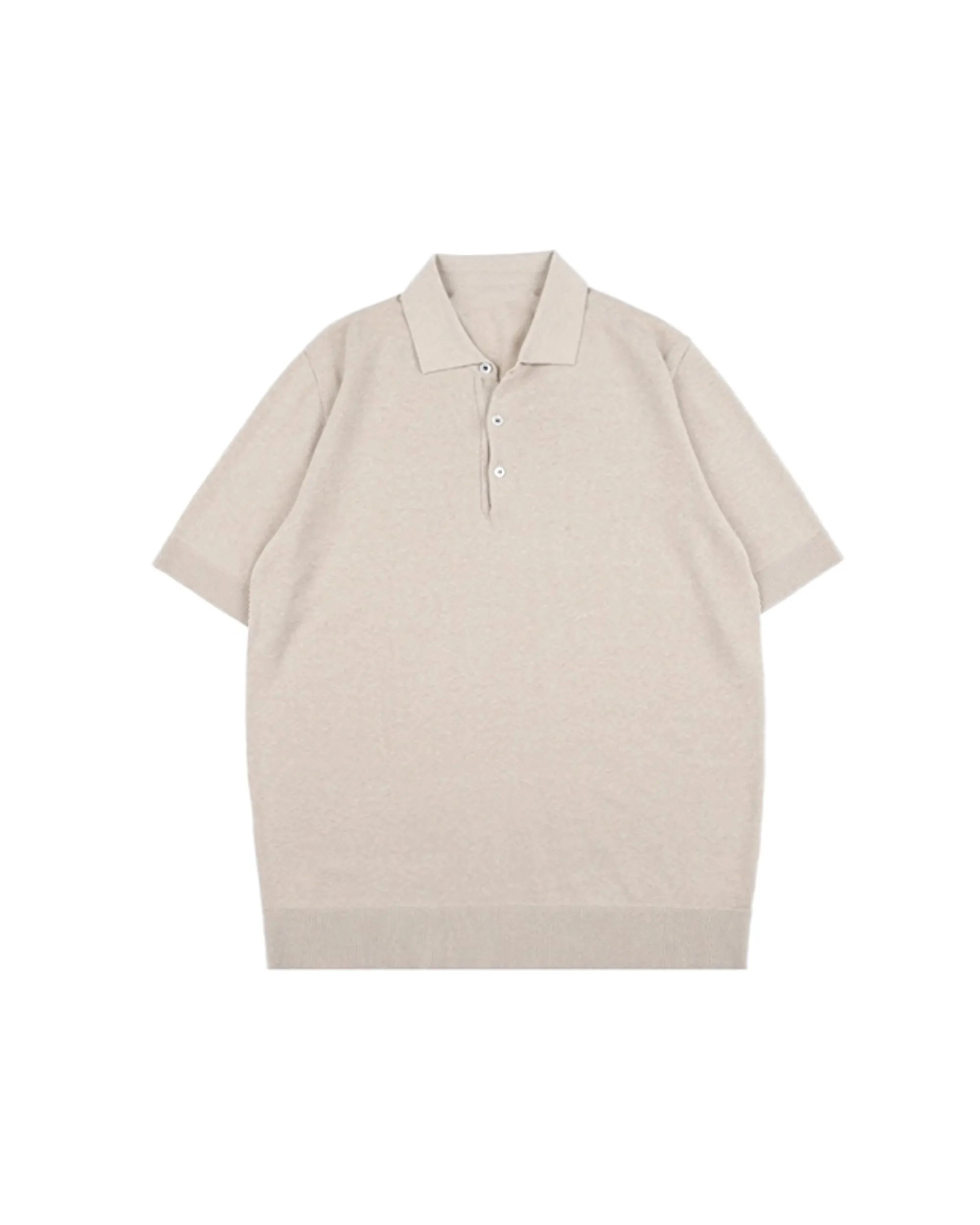 Knit Collared Buttoned Polo