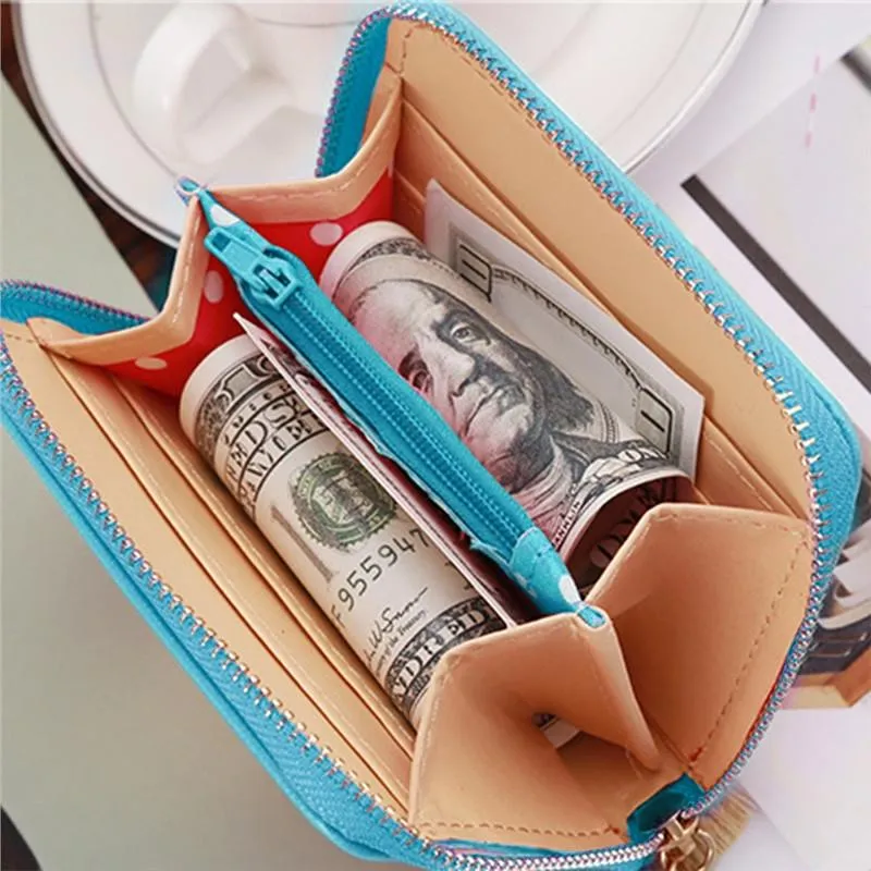 Leather Mini Wallet for holding Cards, Keys & Coins, free shipping