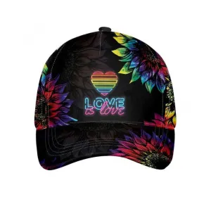 LGBT Pride Love Is Love Classic Cap, Gay Pride Baseball 3D Printed Cap, Pride Accessories