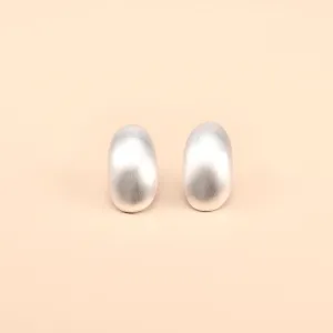 Long Oval Dome Shape Post Earrings