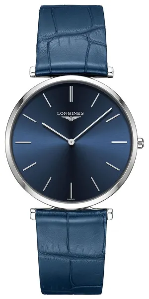 Longines La Grande Classique Stainless Steel Blue Dial Blue Leather Strap Quartz Unisex Watch L4.766.4.95.2