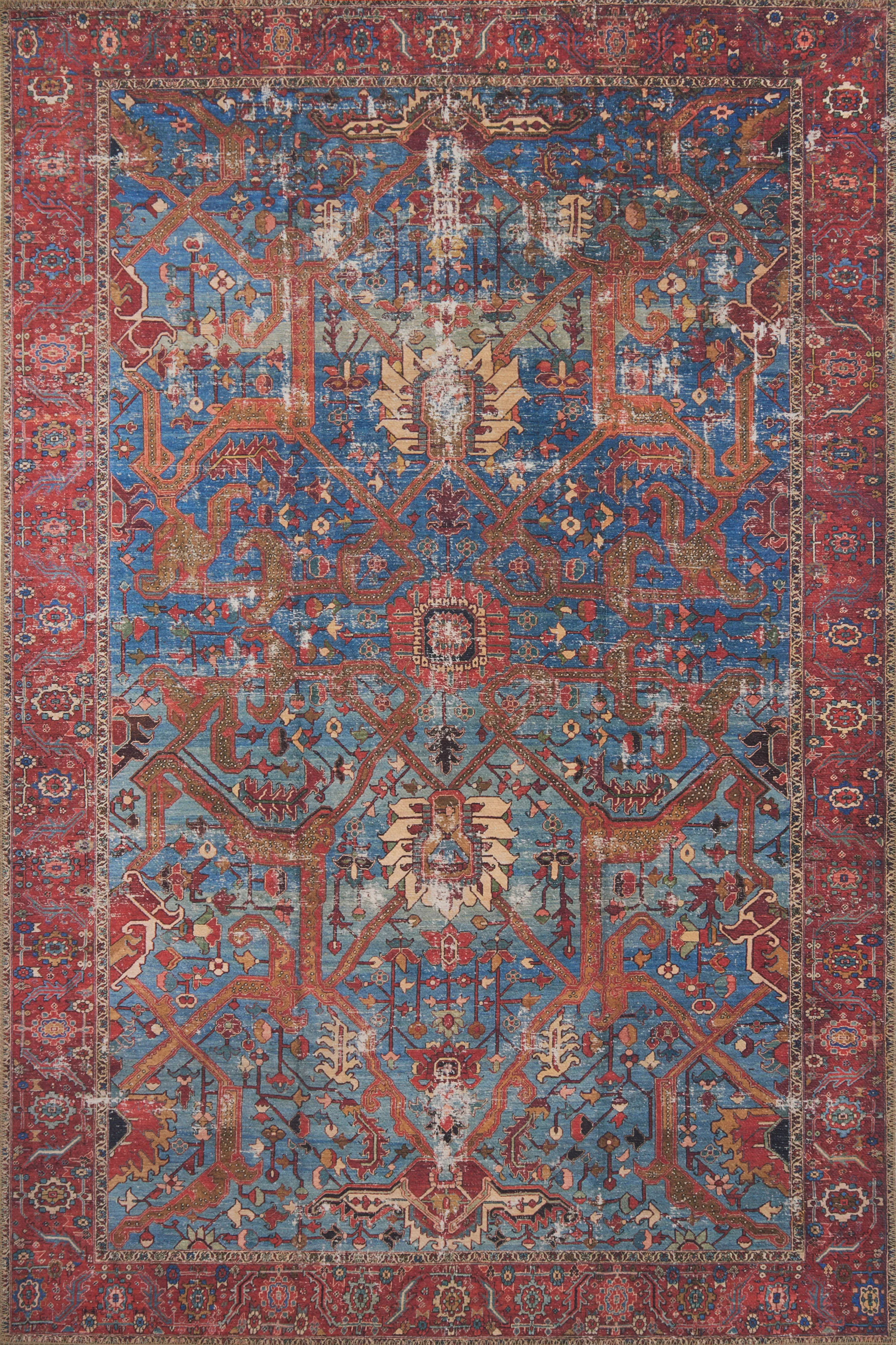 Loren Rug in Blue & Red