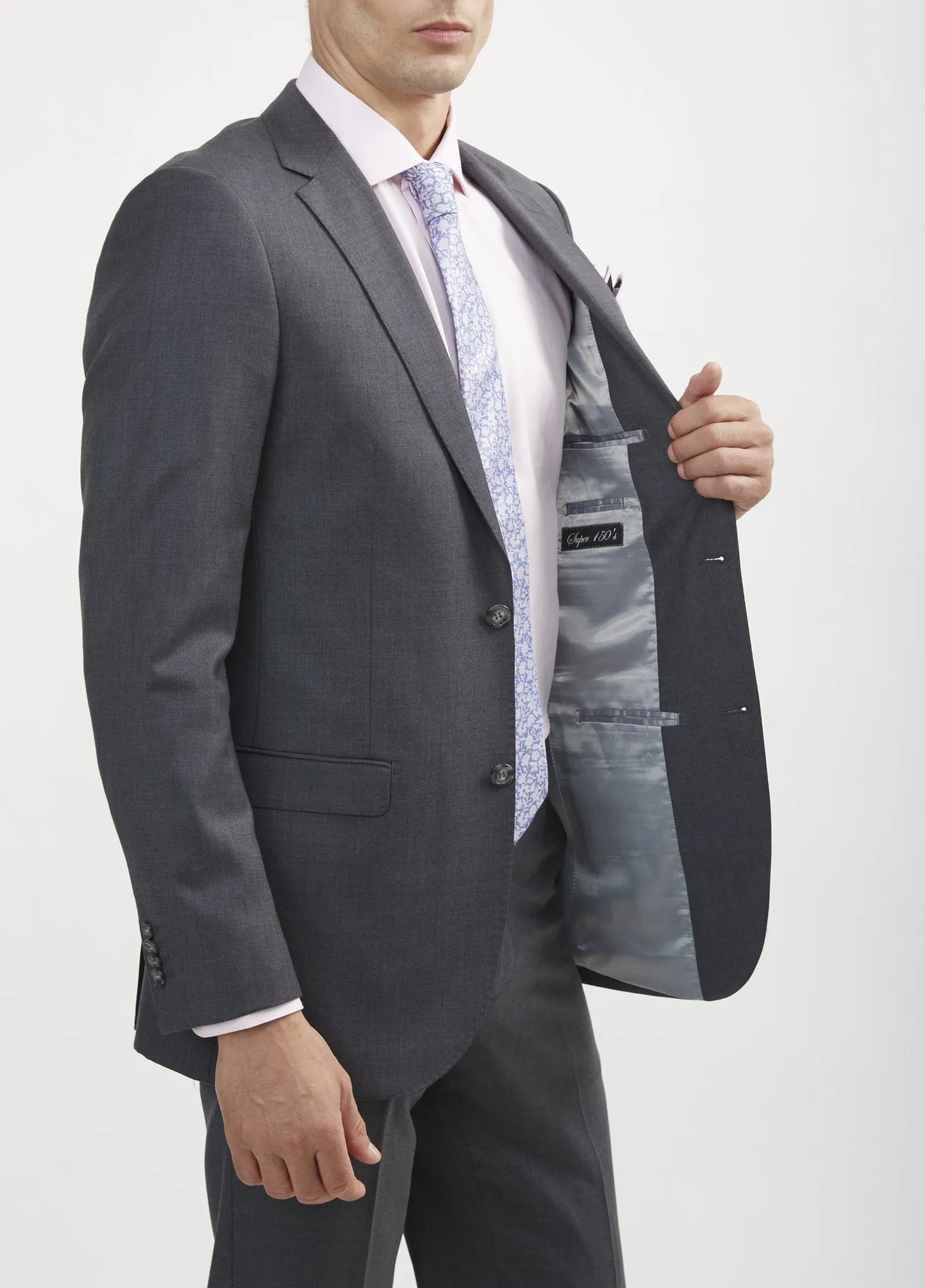 Luxurious Medium Grey Suit Jacket