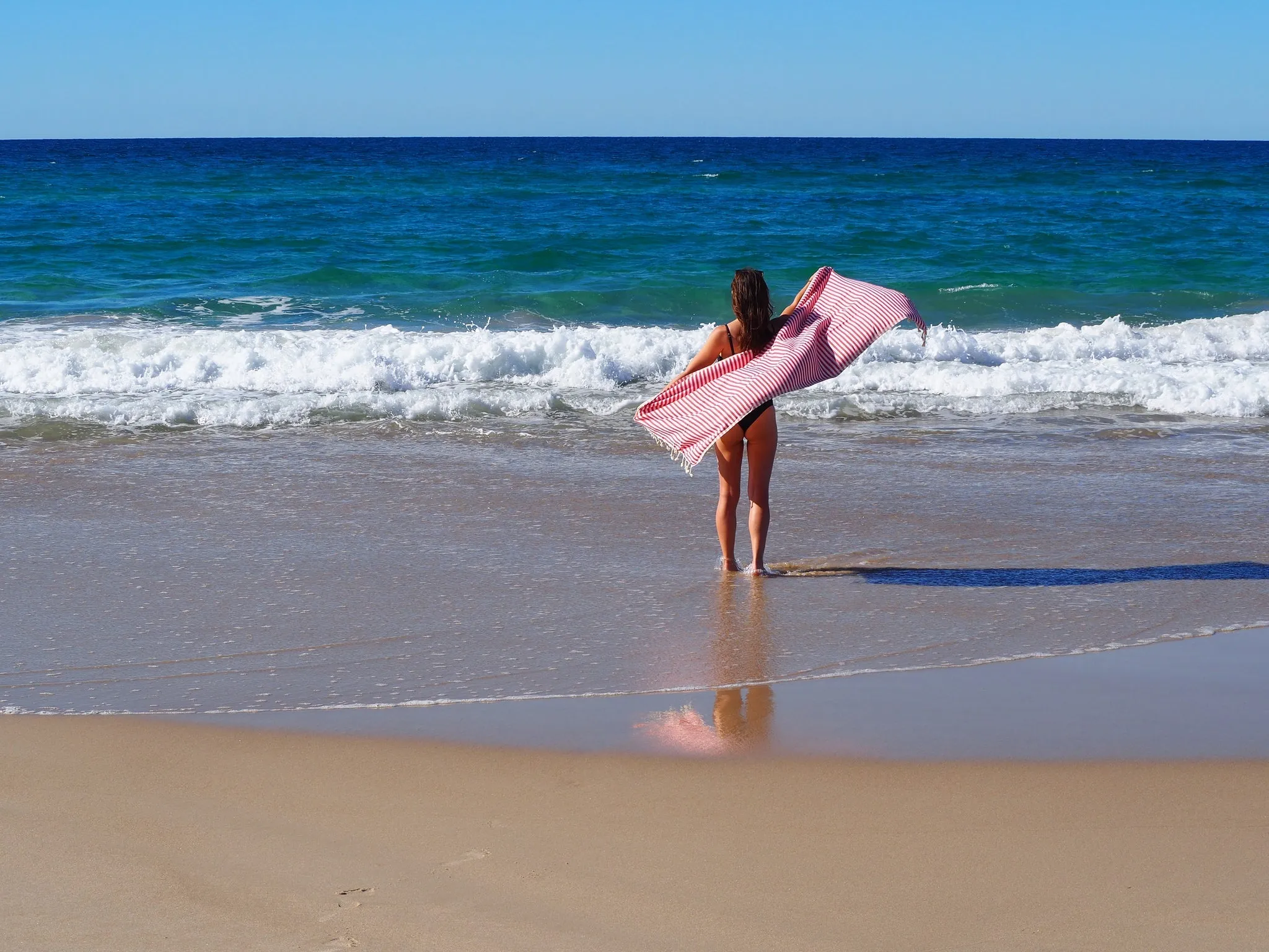 Luxurious Turkish Cotton Beach Towel (100x180cm) - Cherry