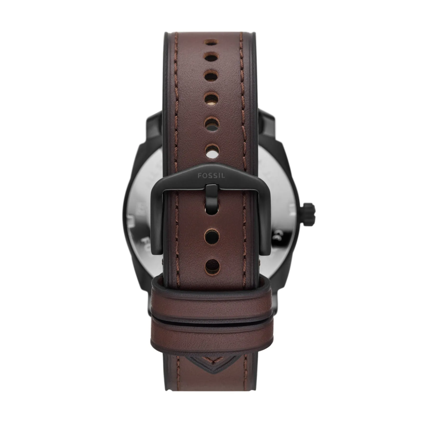 Machine Three-Hand Date Brown Leather Watch