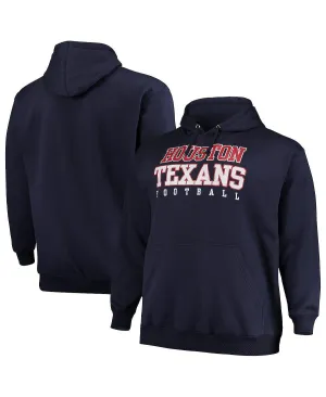 Men's brand houston texans navy blue hooded sweatshirt oversized with Fanatics set ,  blue