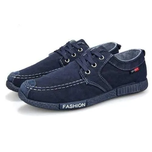 Mens Denim Cloth Flats Breathable Loafers