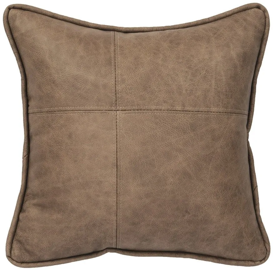 Mushroom Leather Panel Pillow