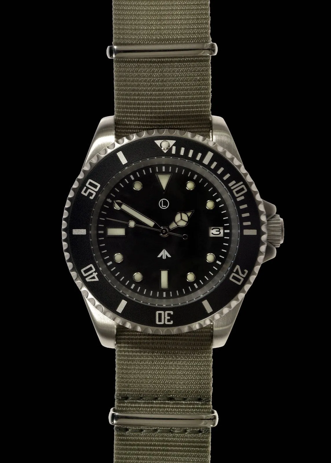 MWC 21 Jewel 300m Automatic Military Divers Watch with Sapphire Crystal and Ceramic Bezel on a NATO Webbing Strap