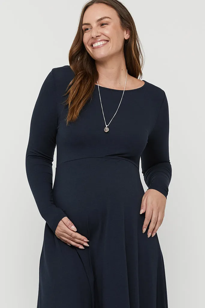 Olivia Maternity Dress - Dark Navy