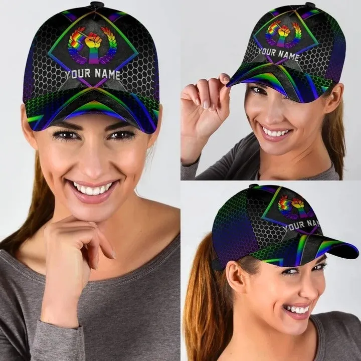 Personalized With Name Gay Pride Accessories For Pride Month, Love Is Love Printing Baseball Cap Hat