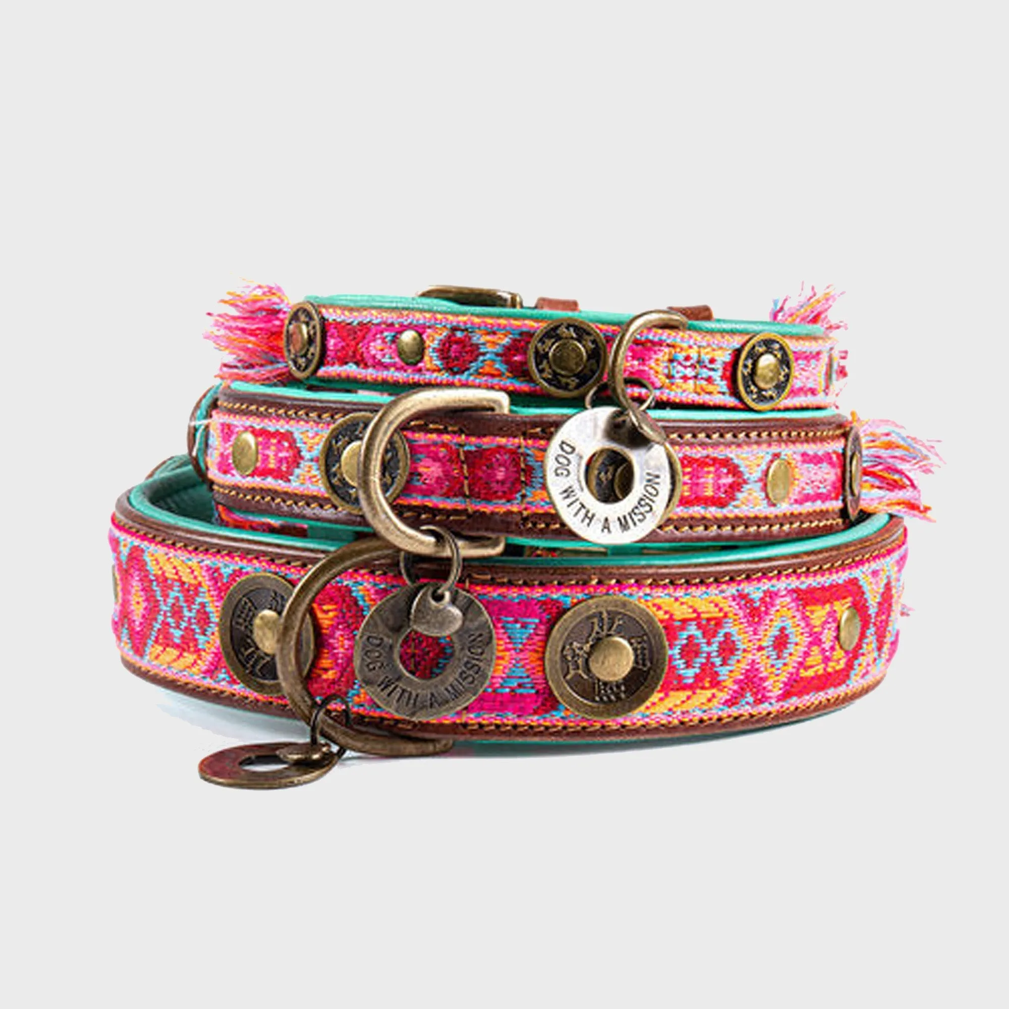 Pink Boho Rosa Dog Collar - Dog with a Mission