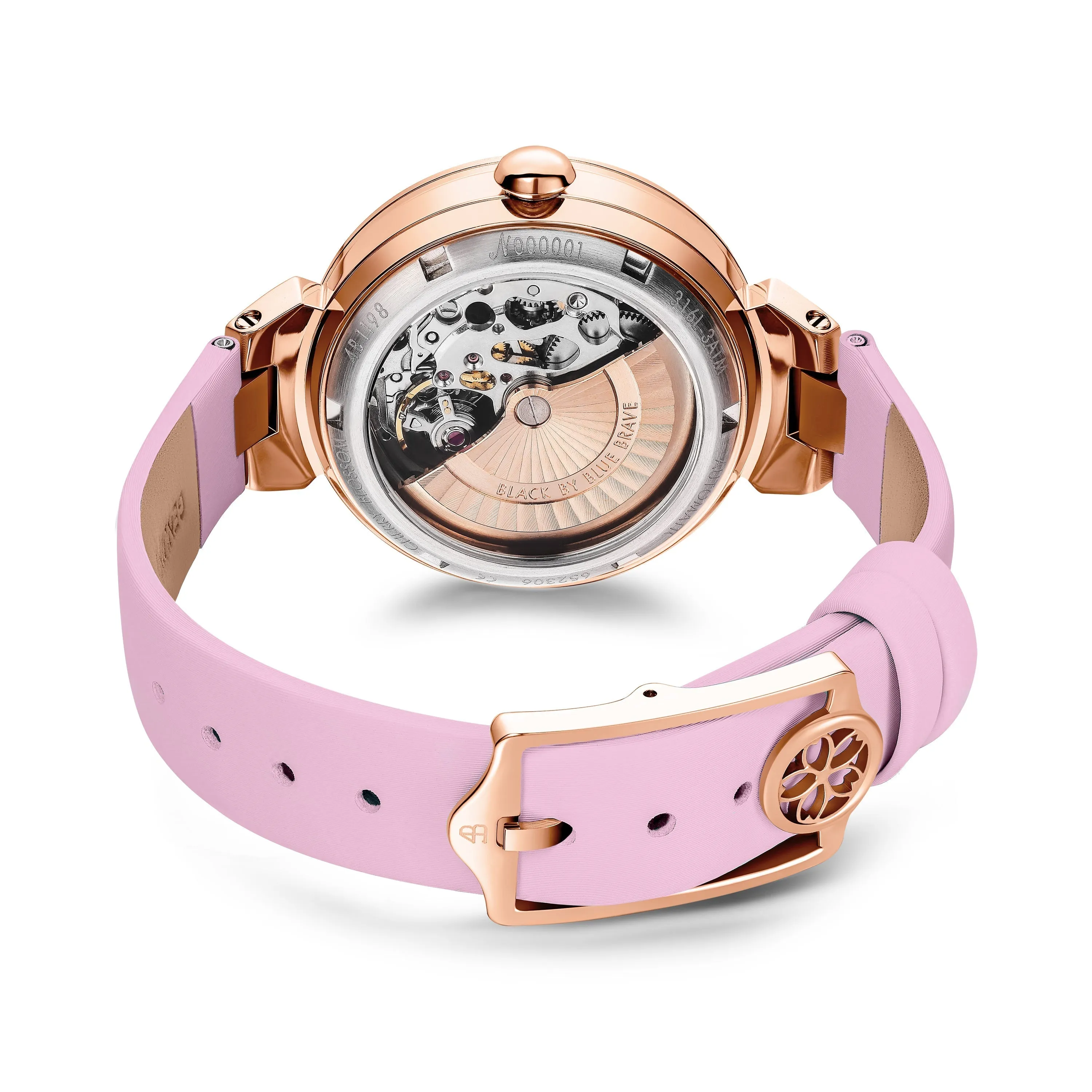 PINK CHERRY BLOSSOM 36MM AUTOMATIC WATCH & FLOWER CERAMIC  JEWELLERIES（EARRINGS & BRACELET）